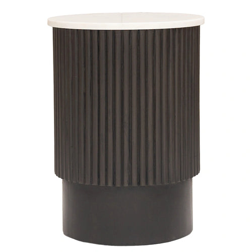 Table d'appoint en bois massif noir et blanc 25