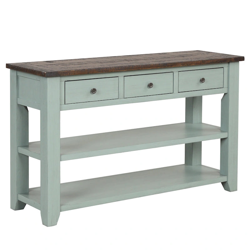 Console de 48 po avec plateau en bois de pin massif