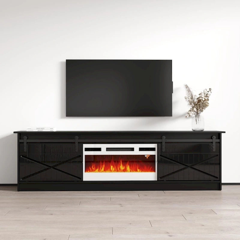 Meuble TV avec foyer électrique de 79 pouces
