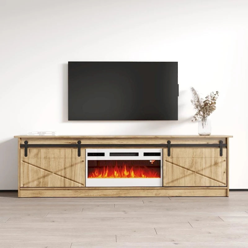 Meuble TV avec foyer électrique de 79 pouces