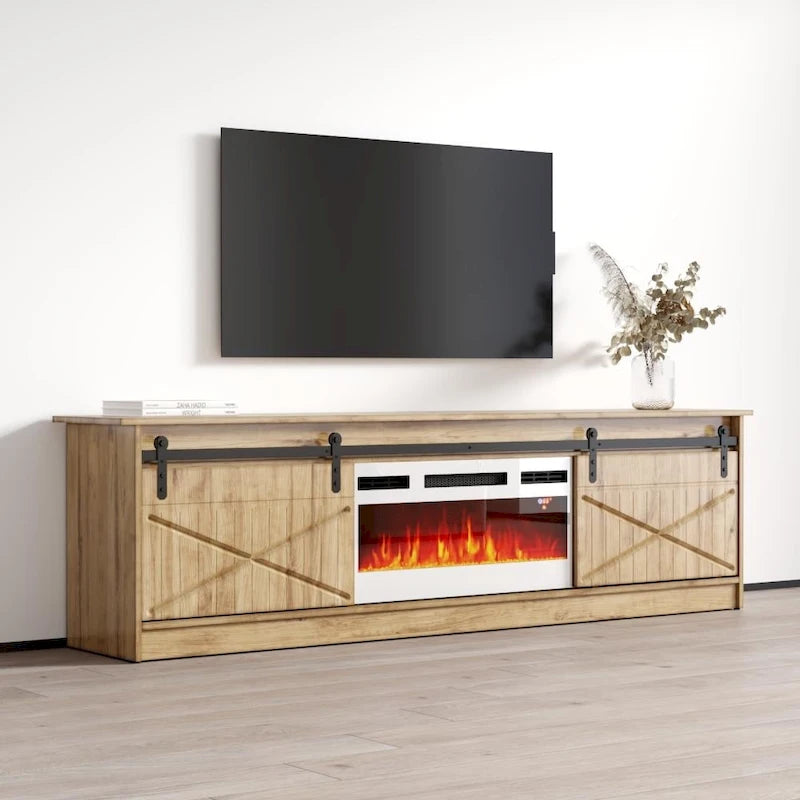 Meuble TV avec foyer électrique de 79 pouces