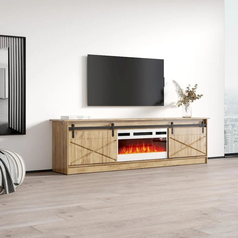 Meuble TV avec foyer électrique de 79 pouces