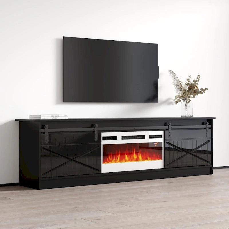 Meuble TV avec foyer électrique de 79 pouces