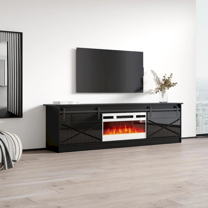 Meuble TV avec foyer électrique de 79 pouces