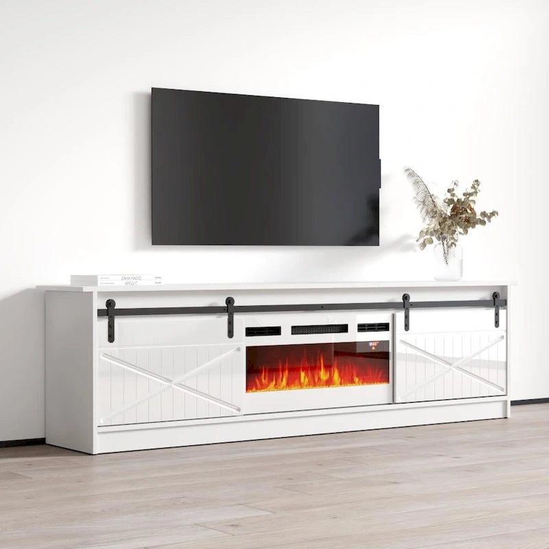 Meuble TV avec foyer électrique de 79 pouces