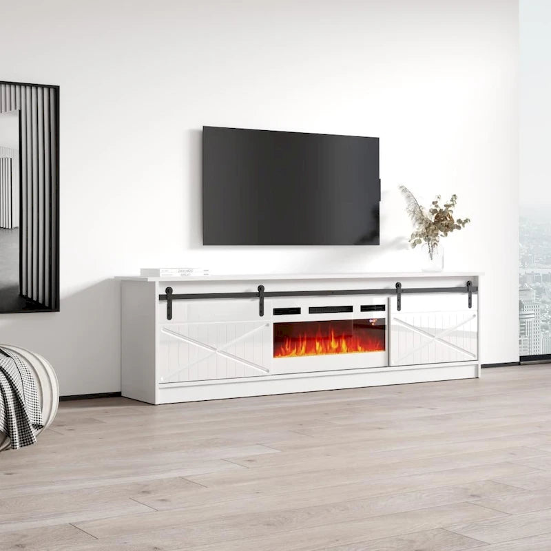 Meuble TV avec foyer électrique de 79 pouces