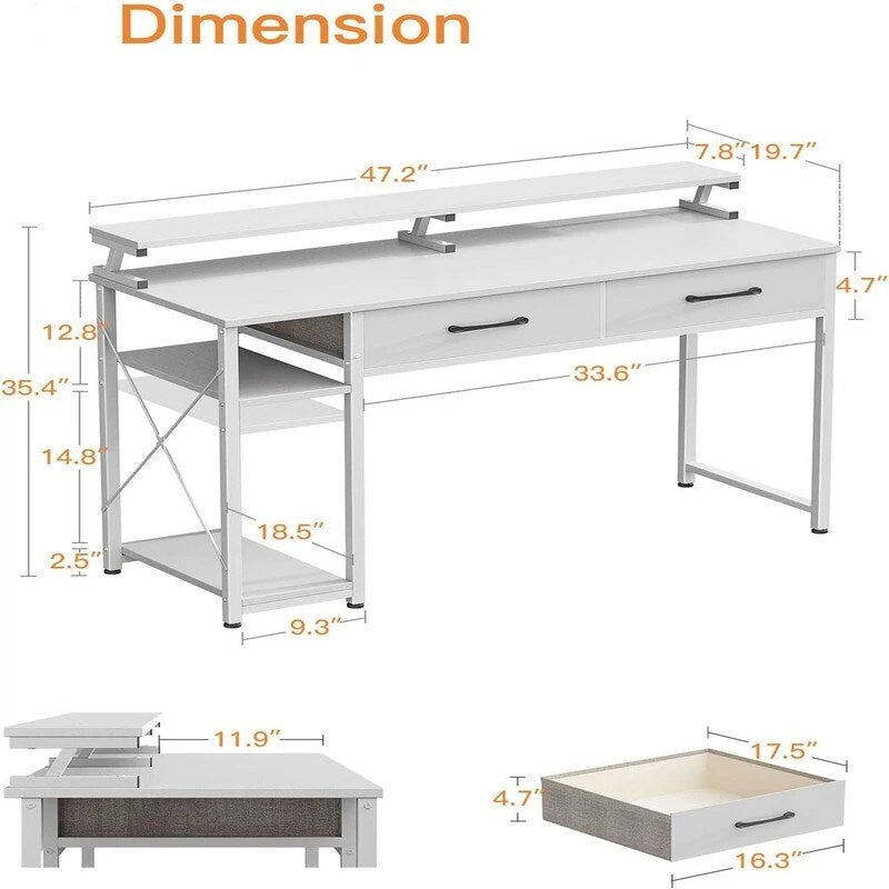 Bureau d'ordinateur avec tiroirs