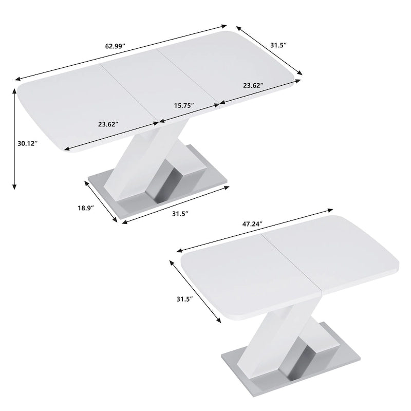 Table de salle à manger extensible