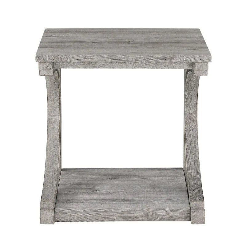 Table basse unique en bois massif avec étagère de rangement